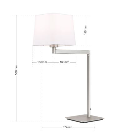 Stona lampa CARLTON 1xE27/40W/230V bela/mat hrom