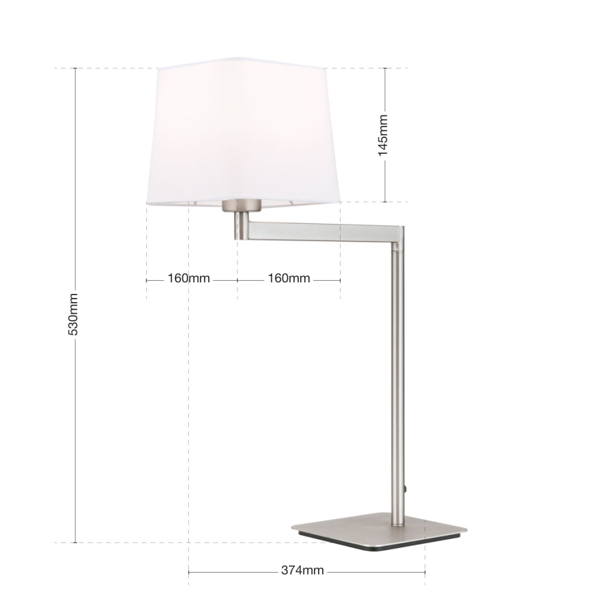 Stona lampa CARLTON 1xE27/40W/230V bela/mat hrom