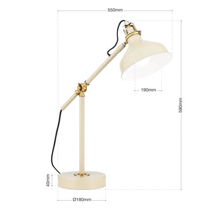 Stona lampa SCHILLER 1xE27/40W/230V krem/bronza