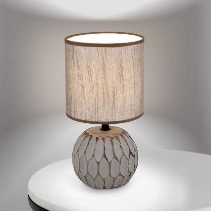 Stona lampa PINIA 1xE14/25W/230V keramika bež/siva