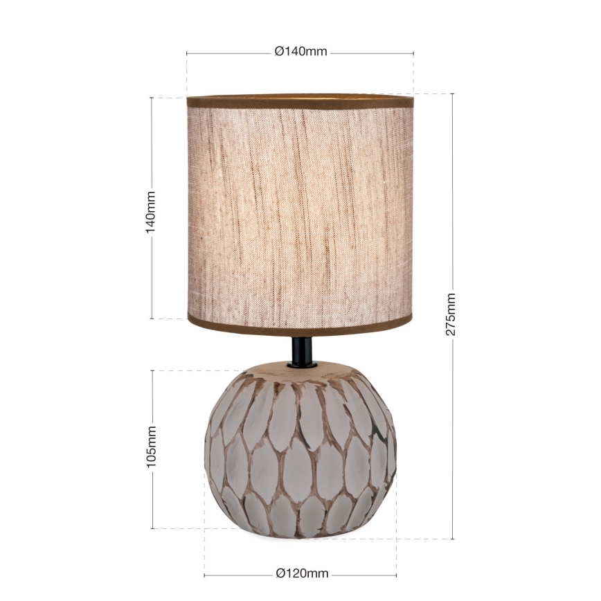 Stona lampa PINIA 1xE14/25W/230V keramika bež/siva
