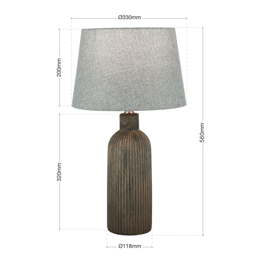 Stona lampa ORCHID 1xE27/40W/230V keramička braon/siva