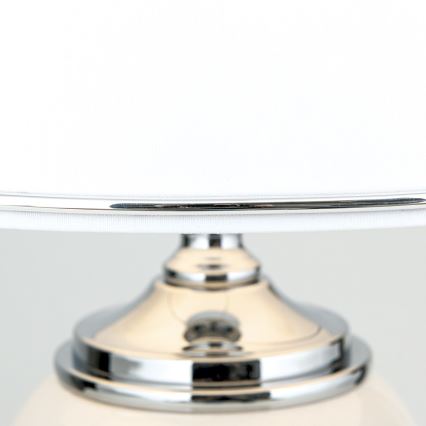 Stona lampa OVUM 1xE27/40W/230V, visina 48 cm, keramička, bela/sjajni hrom
