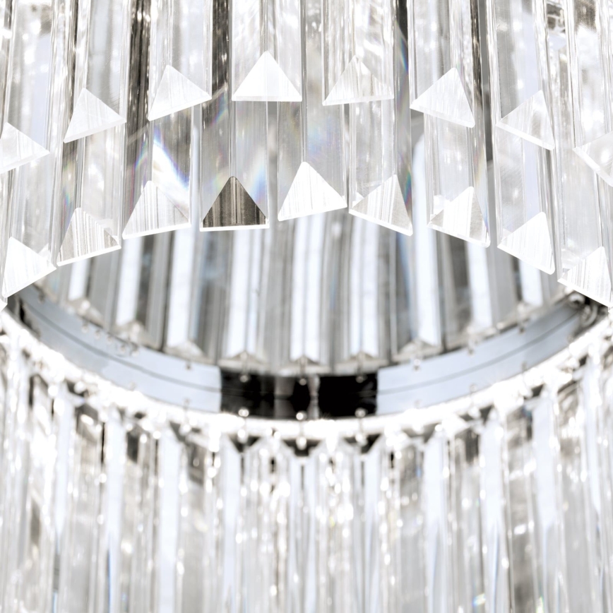 LED prigušiva kristalna plafonska lampa PRISM LED/80W/230V fi 55 cm sjajni hrom