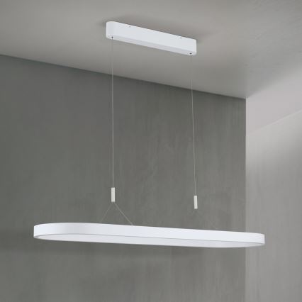 LED luster na sajli CARRARA LED/80W/230V 2700/3000/4000K bela