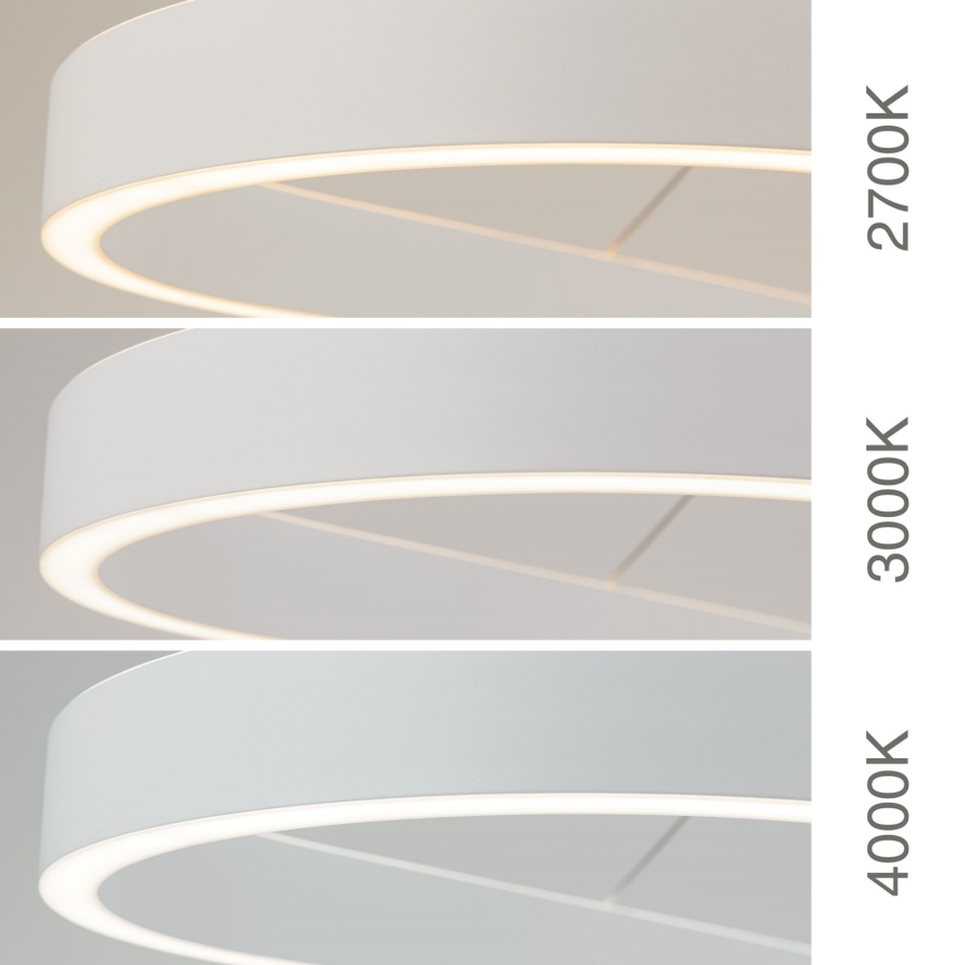 LED luster na sajli CARRARA LED/80W/230V 2700/3000/4000K bela