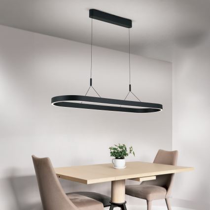 LED luster na sajli CARRARA LED/80W/230V 2700/3000/4000K crni