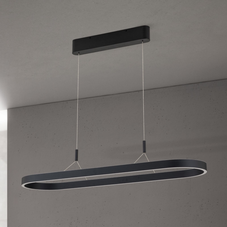 LED luster na sajli CARRARA LED/80W/230V 2700/3000/4000K crni
