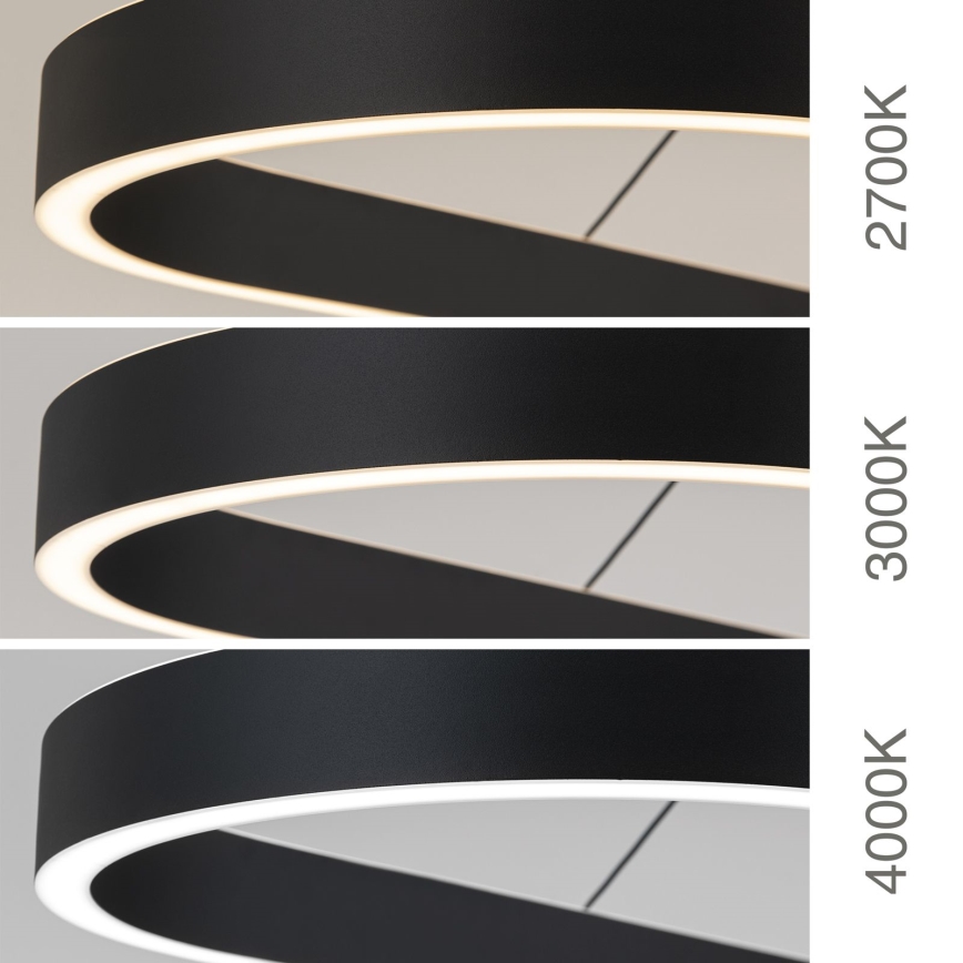 LED luster na sajli CARRARA LED/80W/230V 2700/3000/4000K crni