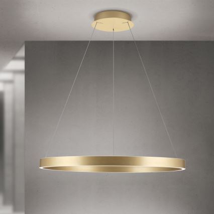 LED prigušiva luster na sajli KOLK LED/80W/230V 2700/3000/4000K prečnik 80 cm zlatna