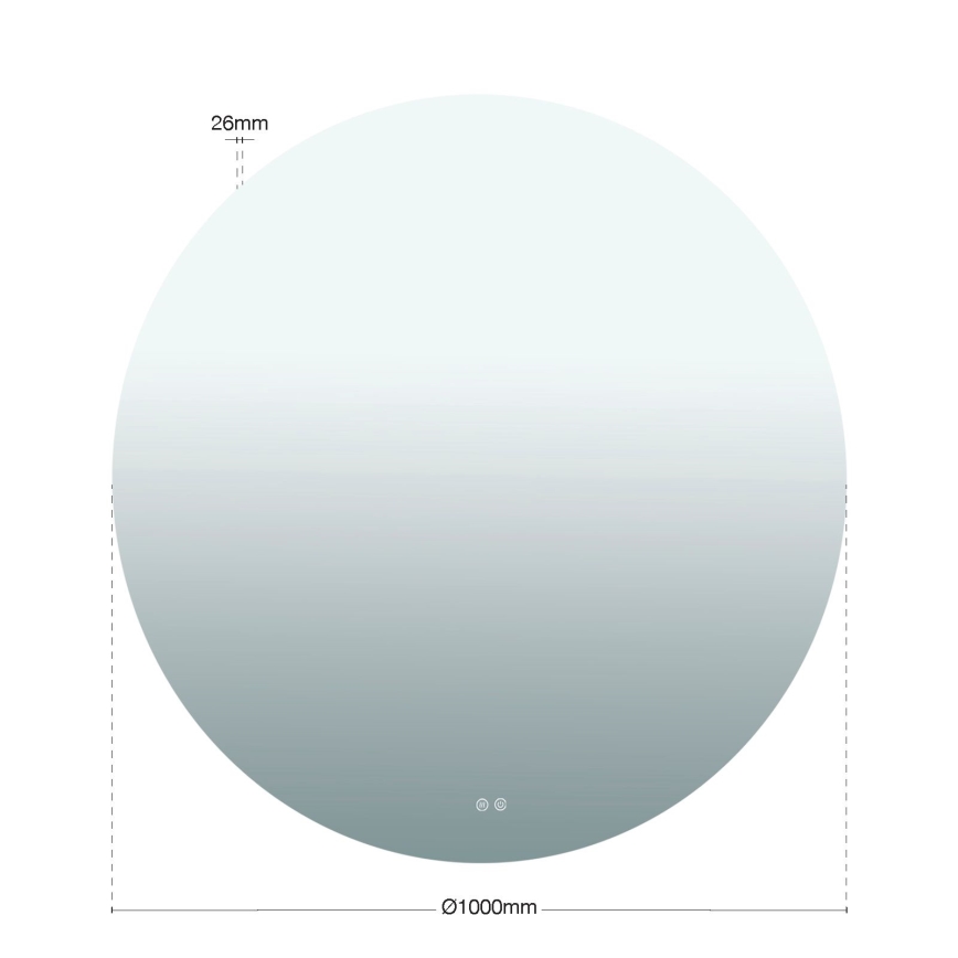 LED zidno ogledalo za kupatilo sa grejanjem i pozadinskim osvetljenjem FOCUS LED/30W/230V 3000/4200/6000K prečnik 100 cm IP44