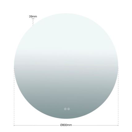 LED zidno kupatilsko ogledalo sa grejačem i pozadinskim osvetljenjem FOCUS LED/27W/230V 3000/4200/6000K Ø 80 cm IP44