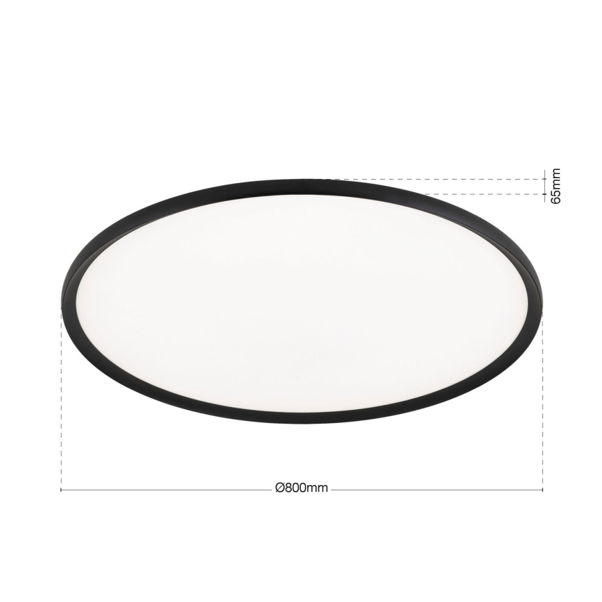 LED stropno svetlo KANT, 66 W, 230 V, 2700/3000/4000 K, prečnik 80 cm, crno