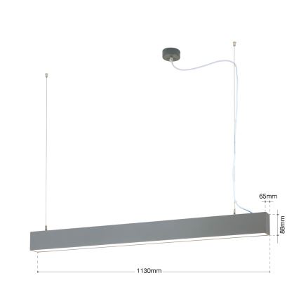 LED plafonsko/viseće svetlo 2u1 PALKKI LED/38W/230V 3000/4000/5000K sivo