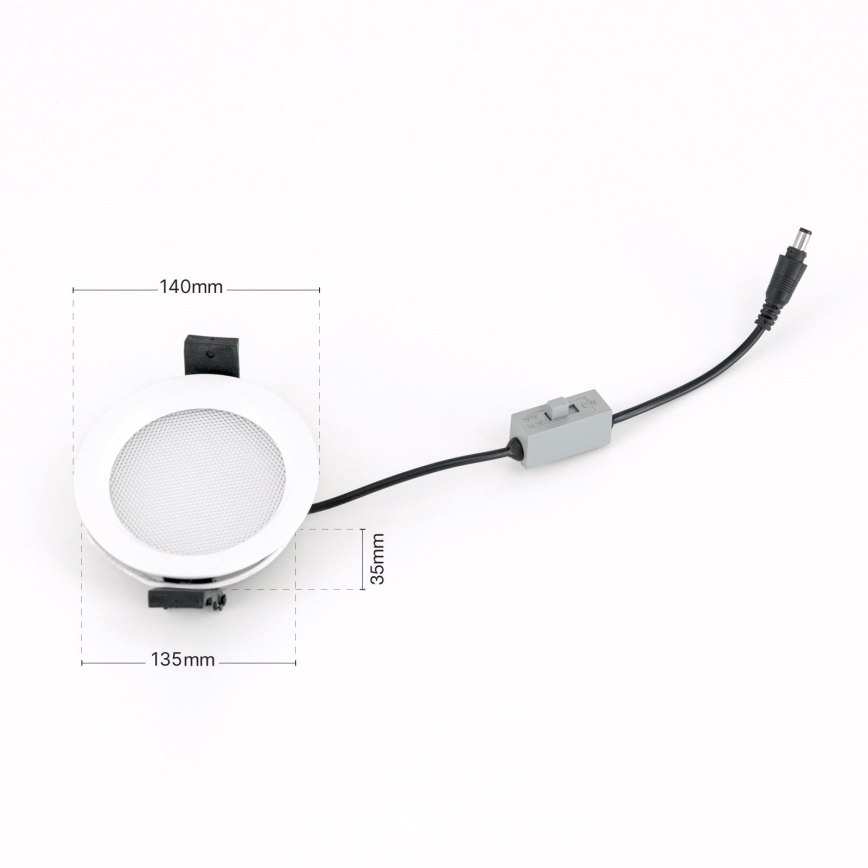 LED prigušiva kupatilska ugradna plafonska lampa OFFICE LED/15W/230V 3000/4000/6000K Ø 14 cm UGR19 IP44 bela