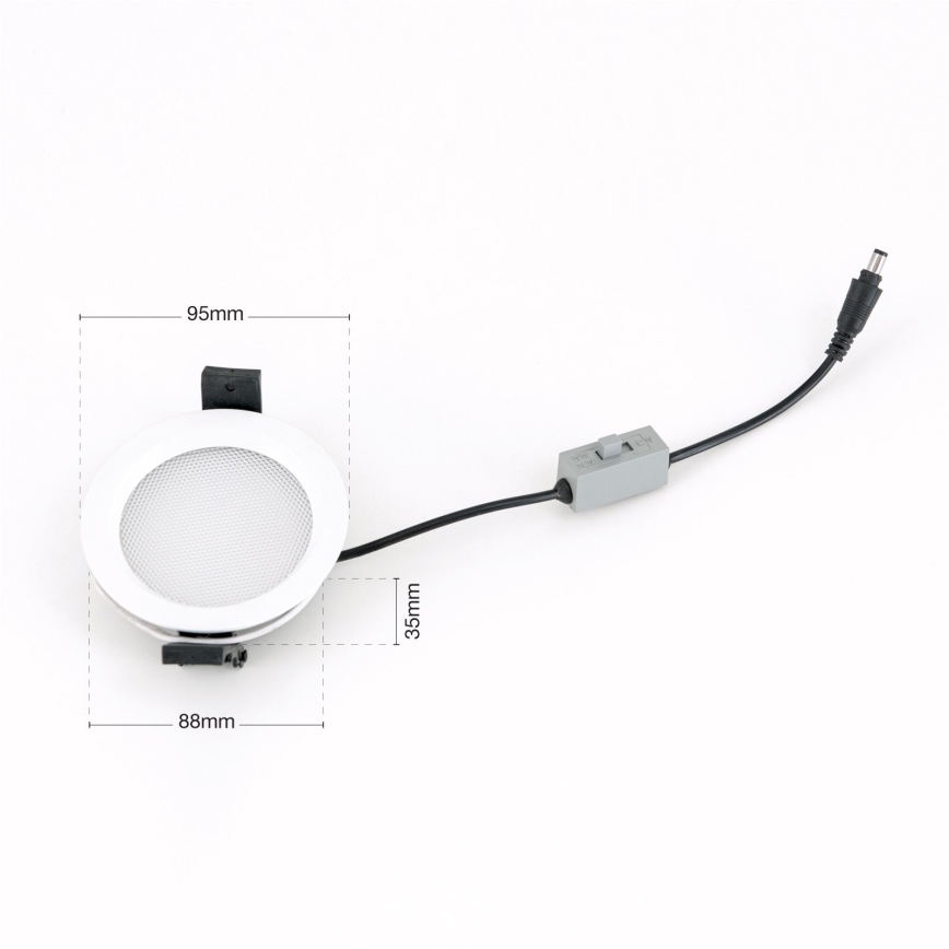 LED prigušiva kupatilska ugradna svetiljka OFFICE LED/10W/230V 3000/4000/6000K prečnik 9,5 cm UGR19 IP44 bela