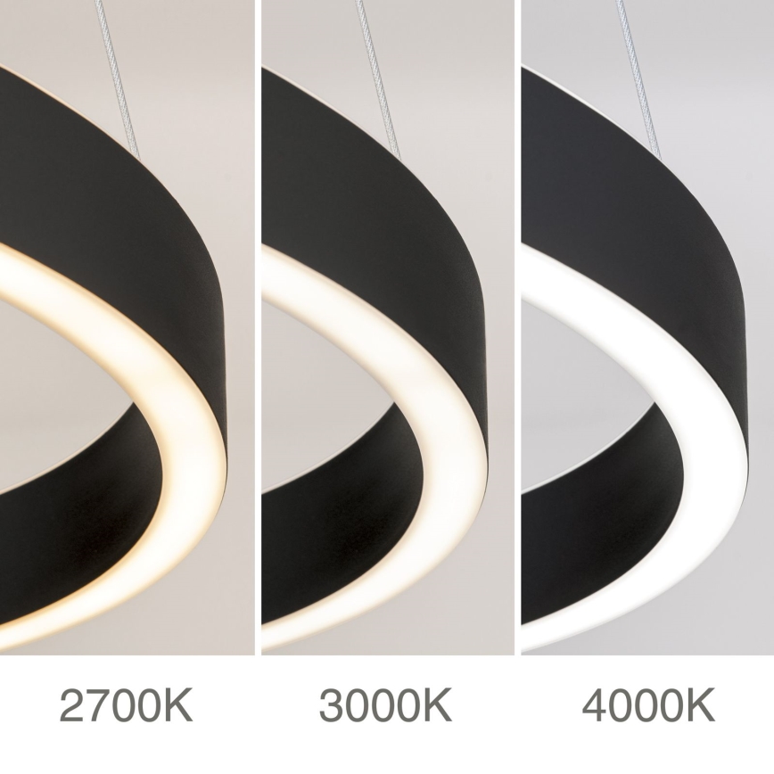LED luster na sajli (prigušiva) KOLK LED/60W/230V 2700/3000/4000K pr. 60 cm crna