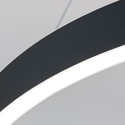 LED luster na sajli (prigušiva) KOLK LED/60W/230V 2700/3000/4000K pr. 60 cm crna