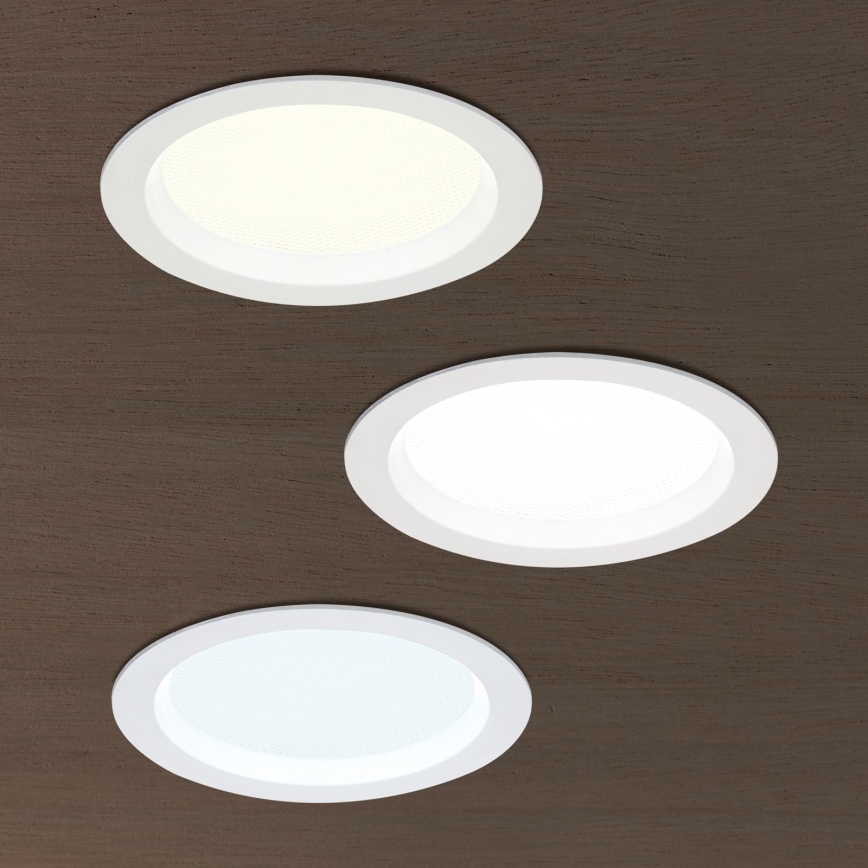 LED prigušiva kupatilska ugradna svetiljka OFFICE LED/25W/230V 3000/4000/6000K pr. 17 cm UGR19 IP44 bela