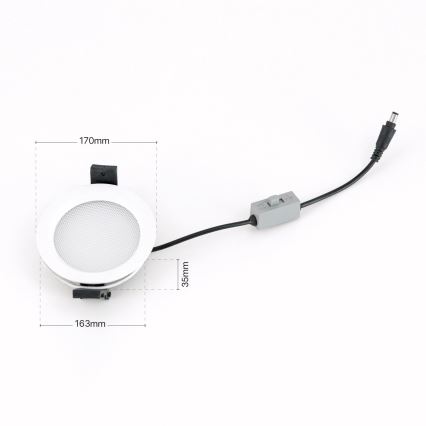 LED prigušiva kupatilska ugradna svetiljka OFFICE LED/25W/230V 3000/4000/6000K pr. 17 cm UGR19 IP44 bela