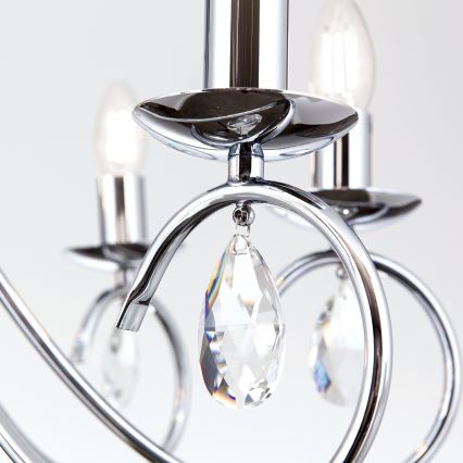 Kristalni luster na lancu ALESSIA 8xE14/40W/230V sjajni hrom