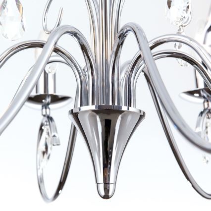 Kristalni luster na lancu ALESSIA 8xE14/40W/230V sjajni hrom