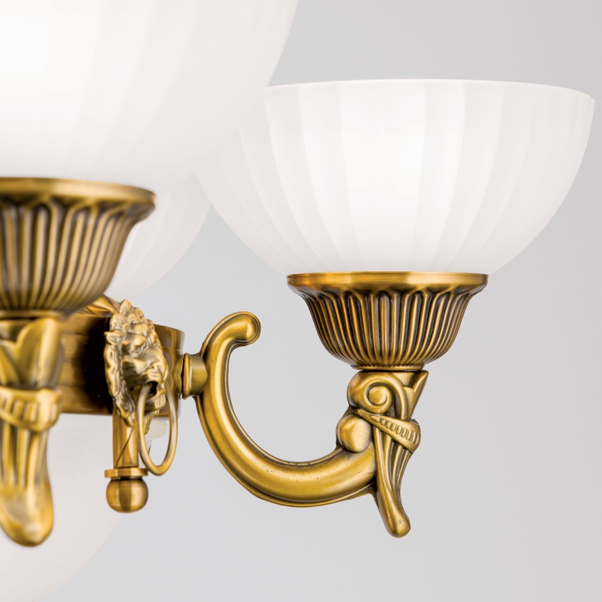 Luster na lancu ROCCA 9xE27/60W/230V, prečnik 75 cm, bronza/bela