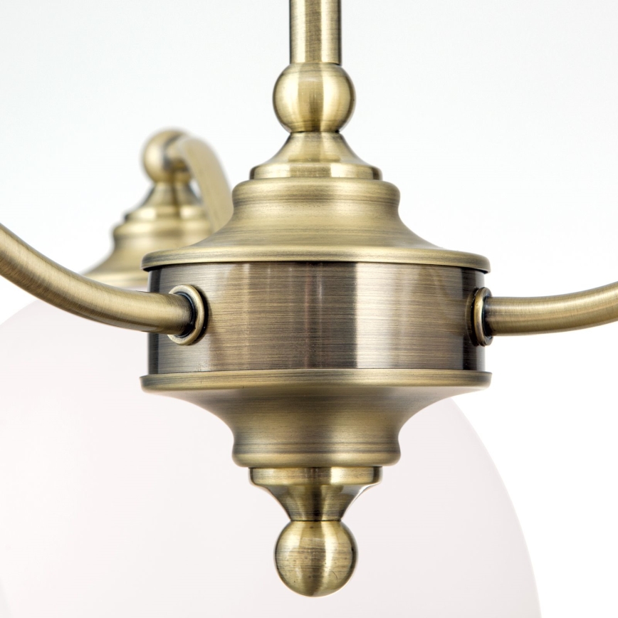 Luster na lancu OLD LAMP, 3x E27/40W/230V, prečnik 65 cm, bela/mesing