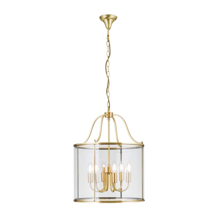 Luster na lancu BRUNO 6xE14/40W/230V prečnik 43 cm zlatan