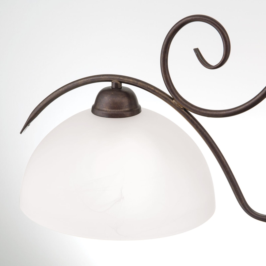 Luster na lancu RULA 2xE27/40W/230V bela/bronza