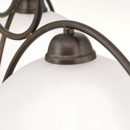 Luster na lancu RULA 3xE27/40W/230V, prečnik 70 cm, bela/bronza