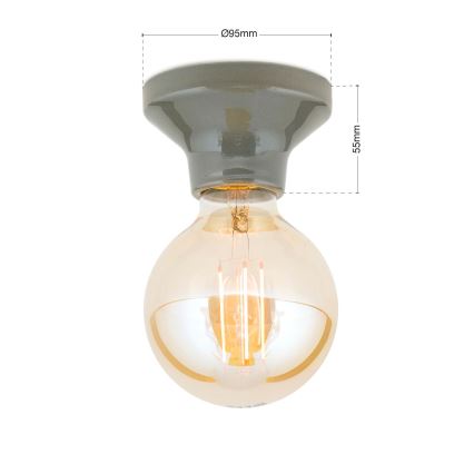 Plafonsko svetlo FROST 1xE27/60W/230V sivo