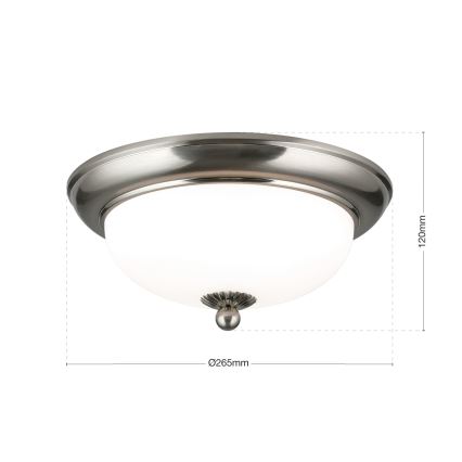 Plafonska svetiljka EMPIRA 2xE14/40W/230V Ø 26,5 cm mat hrom