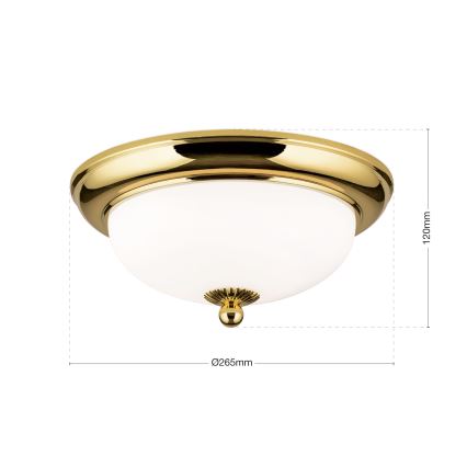 Plafonsko svetlo EMPIRA 2xE14/40W/230V prečnik 26,5 cm zlatno