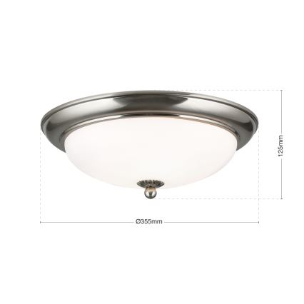 Plafonsko svetlo EMPIRA 2xE27/40W/230V prečnik 35,5 cm mat hrom
