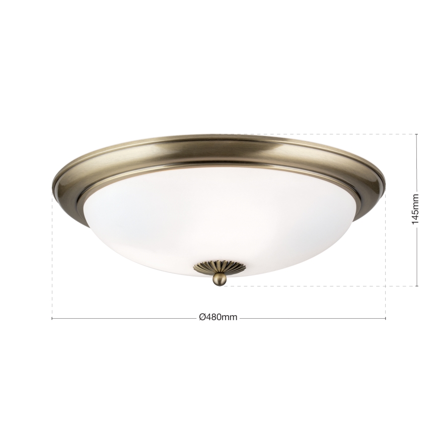 Plafonska lampa EMPIRA 3xE27/40W/230V, prečnik 48 cm, bronza