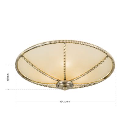 Plafonsko svetlo MAURO 3xE27/60W/230V prečnik 42 cm bronza