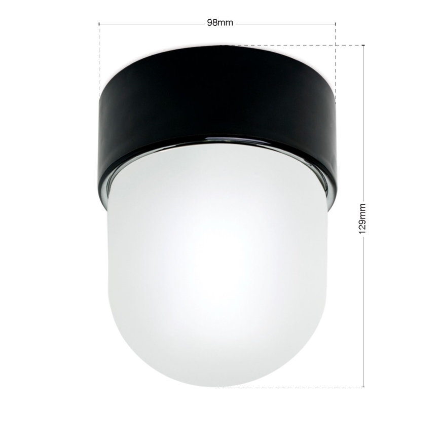 Plafonsko svetlo OSTIA 1xE27/40W/230V prečnik 9,8 cm crno