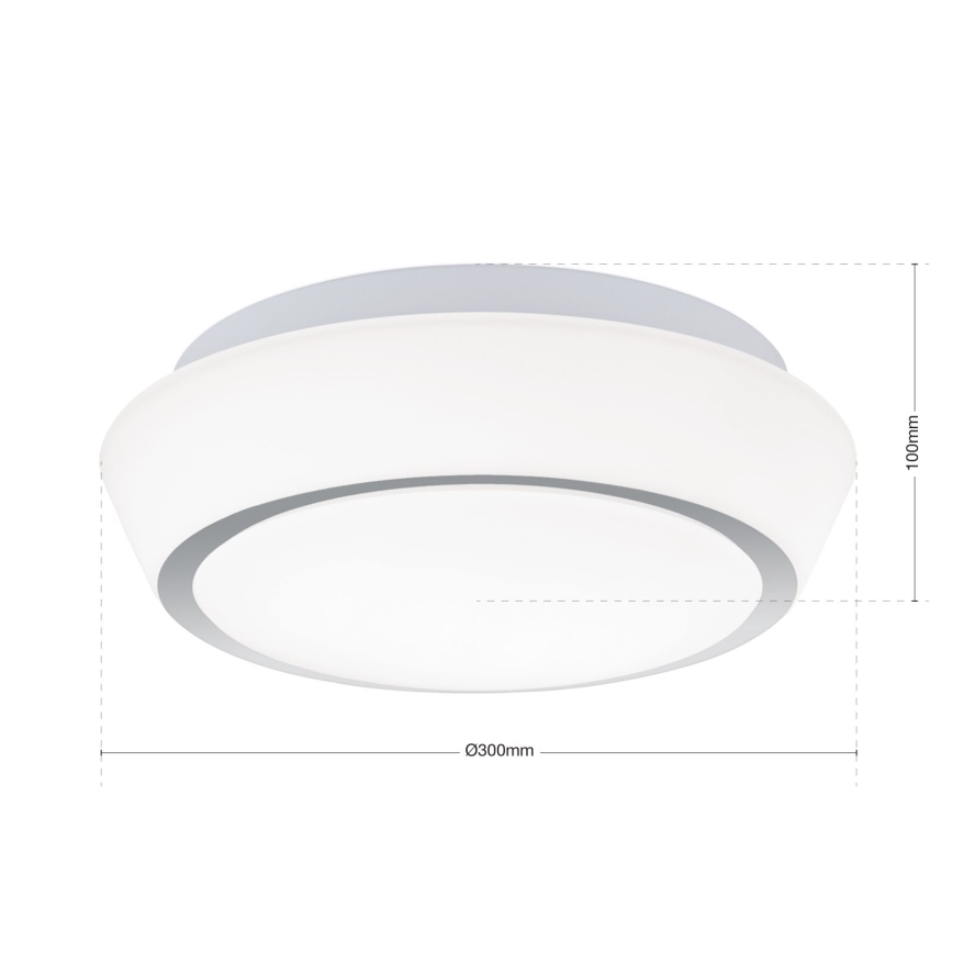 Plafonsko svetlo za kupatilo TENA 2xE27/60W/230V, prečnik 30 cm, IP44, belo