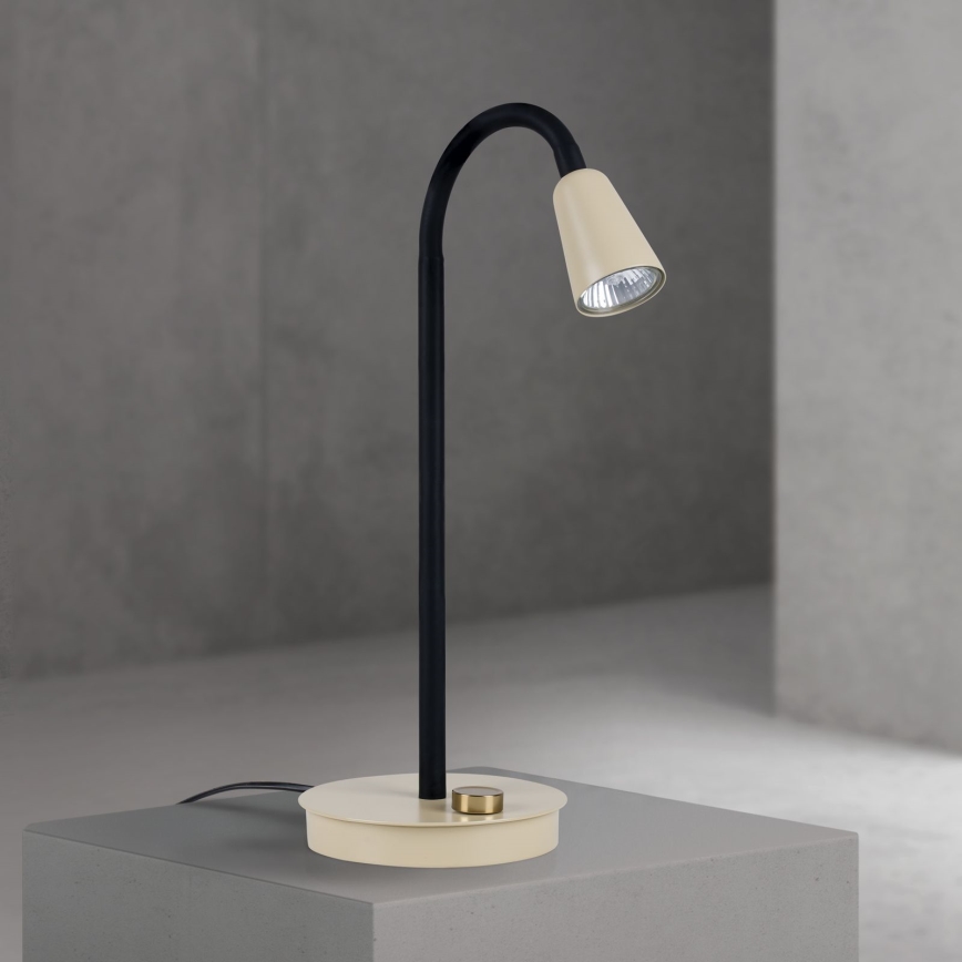 Prigušiva fleksibilna stona lampa DOTTY 1xGU10/10W/230V bež/crna