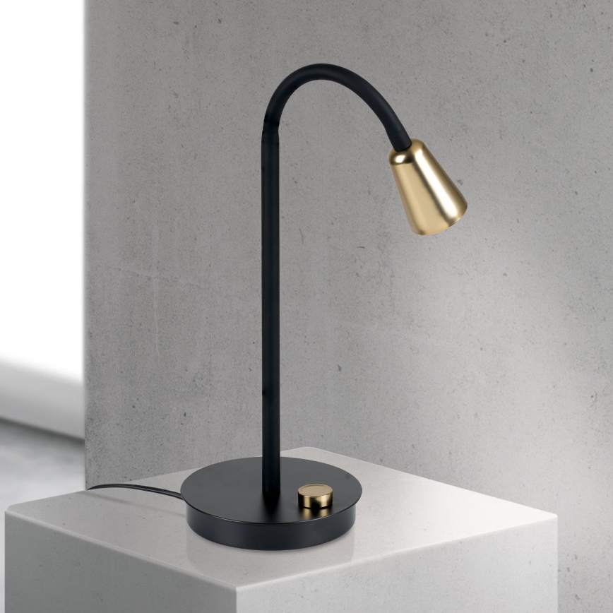 Prigušiva fleksibilna stona lampa DOTTY 1xGU10/10W/230V crna/mesing
