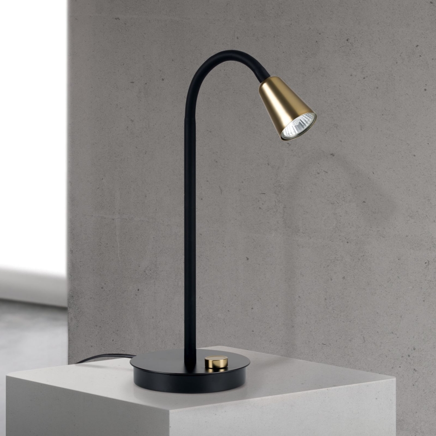 Prigušiva fleksibilna stona lampa DOTTY 1xGU10/10W/230V crna/mesing
