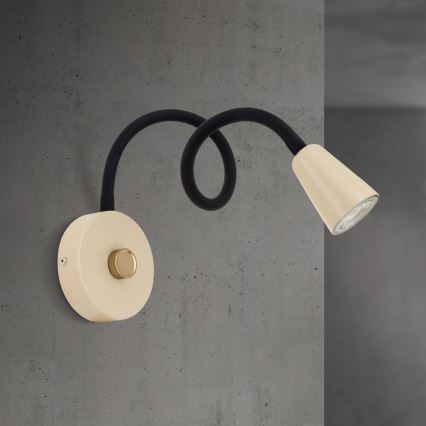 prigušiva fleksibilna zidna lampica DOTTY 1xGU10/10W/230V bež/crna
