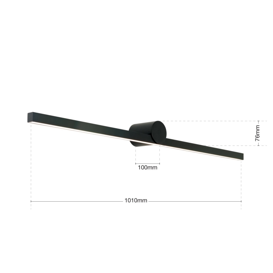 LED kupatilsko osvetljenje za ogledalo BEAUTY LED/24W/230V 101 cm IP54, crne boje