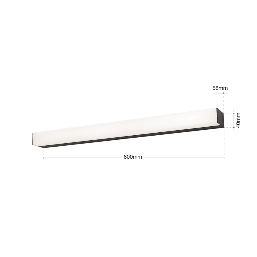 LED osvetljenje za kupatilsko ogledalo HORIZON LED/12W/230V 3000/4000K 60 cm IP44 crna