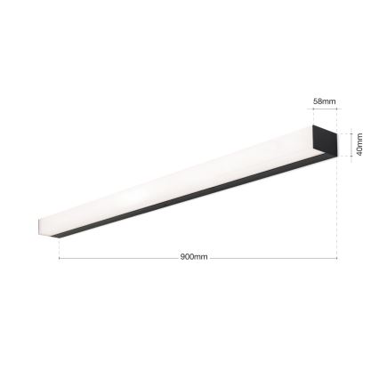 LED kupatilsko osvetljenje za ogledalo HORIZON LED/18W/230V 3000/4000K 90 cm IP44 crna