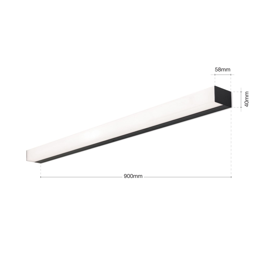 LED kupatilsko osvetljenje za ogledalo HORIZON LED/18W/230V 3000/4000K 90 cm IP44 crna