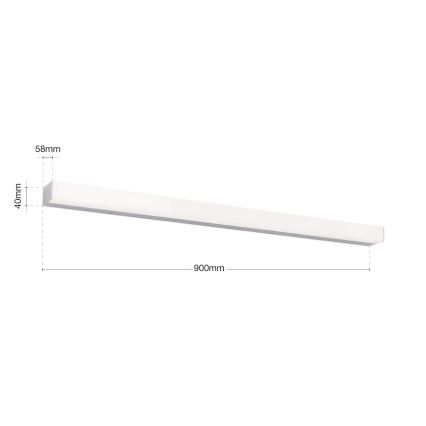 LED osvetljenje za kupatilsko ogledalo HORIZON LED/18W/230V 3000/4000K 90 cm IP44 srebrno