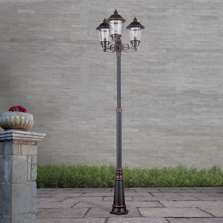 Spoljašnja lampa KENZO 3xE27/100W/230V IP44 bronza/patina