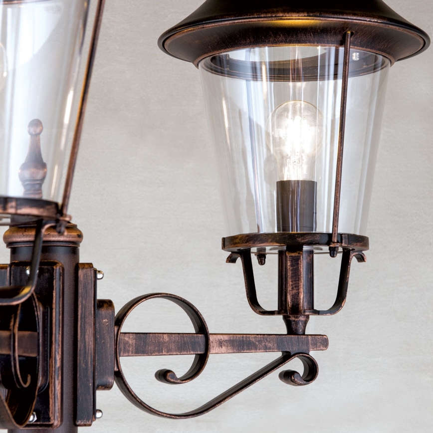 Spoljašnja lampa KENZO 3xE27/100W/230V IP44 bronza/patina